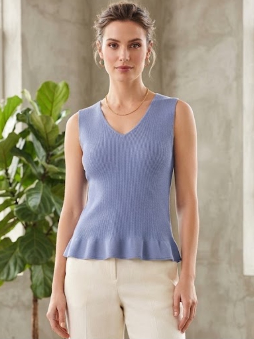 Talbots 100% Silk Periwinkle Shell
